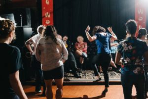 Line dancin’ at Dirty Water Saloon